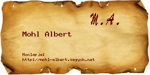 Mohl Albert névjegykártya