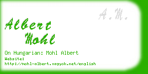 albert mohl business card